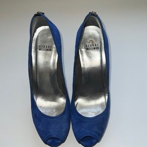 Stuart Weitzman cobalt blue suede stilettos. Worn once.